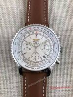 Fake Breitling Navitimer Watch White Dial Brown Leather